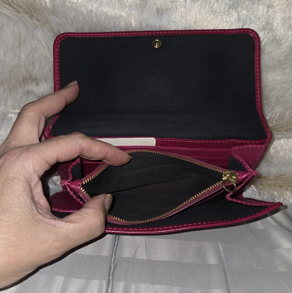 See By Chloe Pink and Brown Leather Continental Wallet